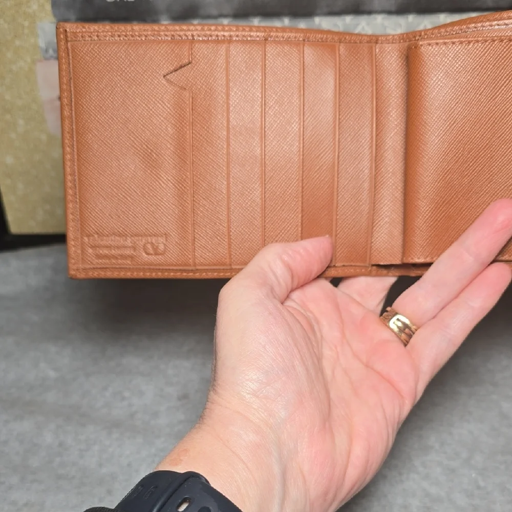 Valentino Garavani Men's Tan Leather Bifold Wallet